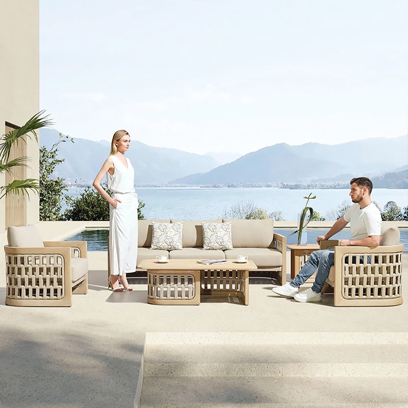 Outdoor Furniture Teak Wood - # Set Divano da Esterno in