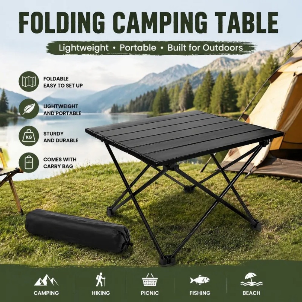 Outdoor Furniture Iron - Tavolo Pieghevole Ultraleggero Portatile per Campeggio,