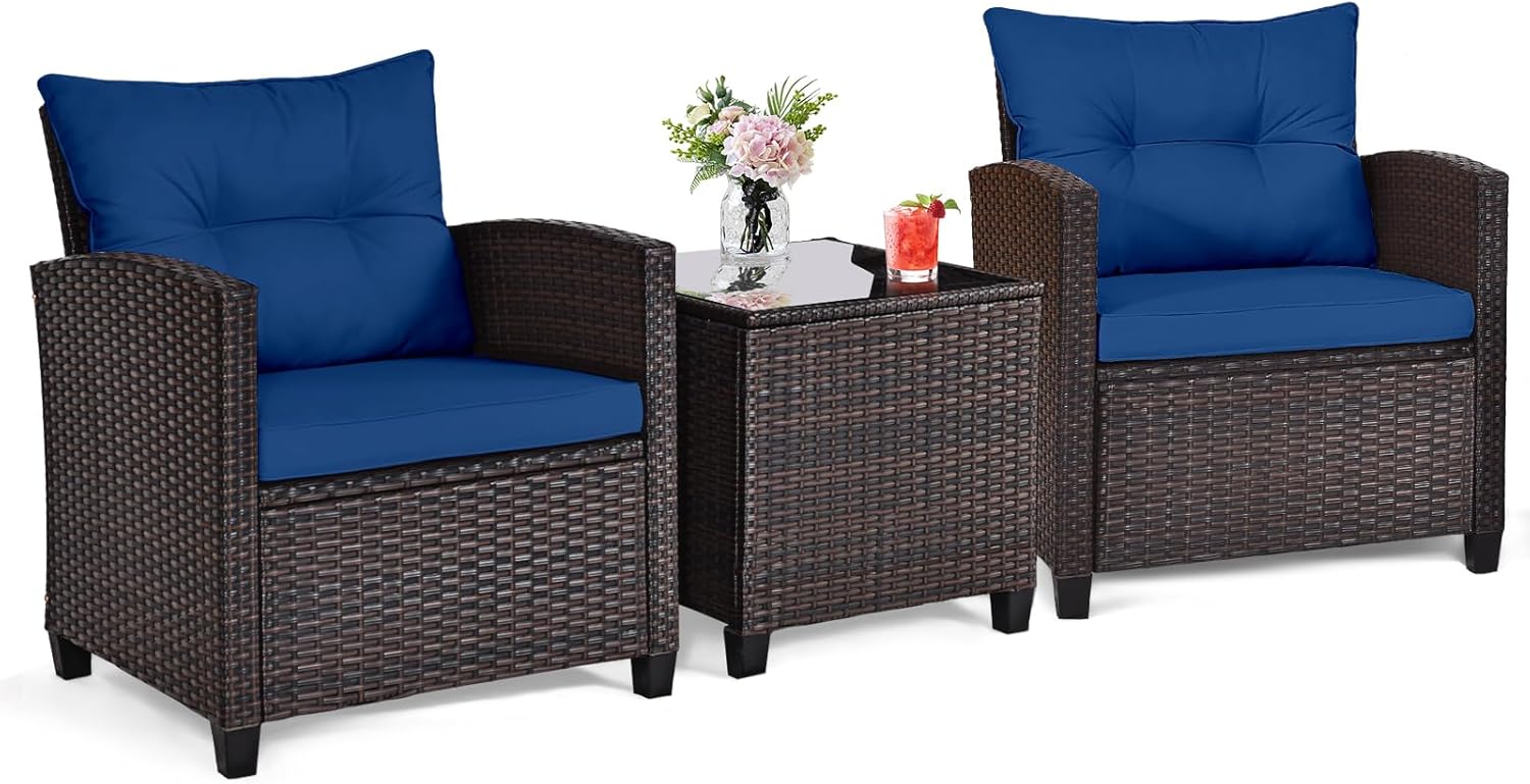 Outdoor Furniture Rattan - Set da bistrot da esterno in