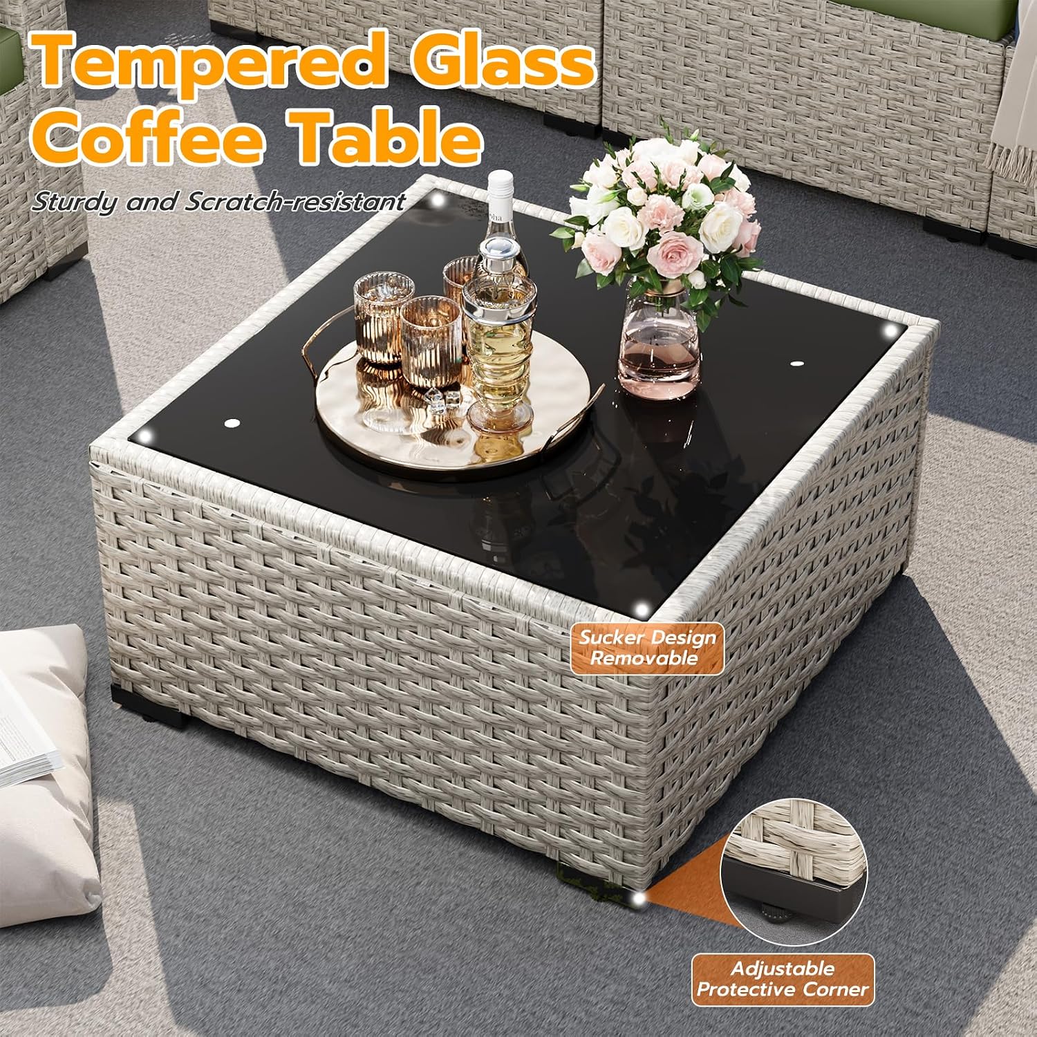 Set Divano Sezionale e Tavolo  - Outdoor Furniture Rattan recensione e prezzo