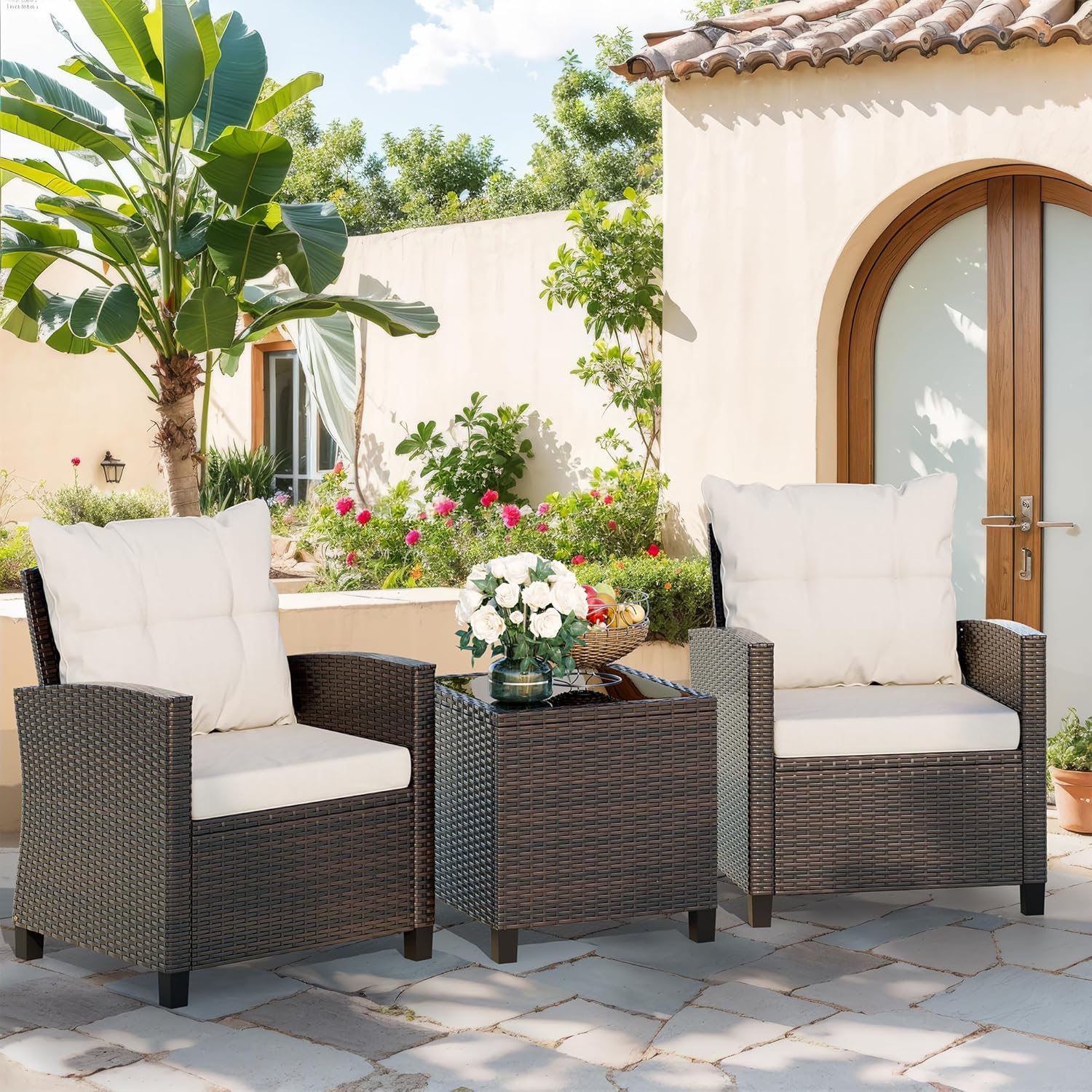 Set da bistrot da veranda in v - Outdoor Furniture Rattan recensione e prezzo