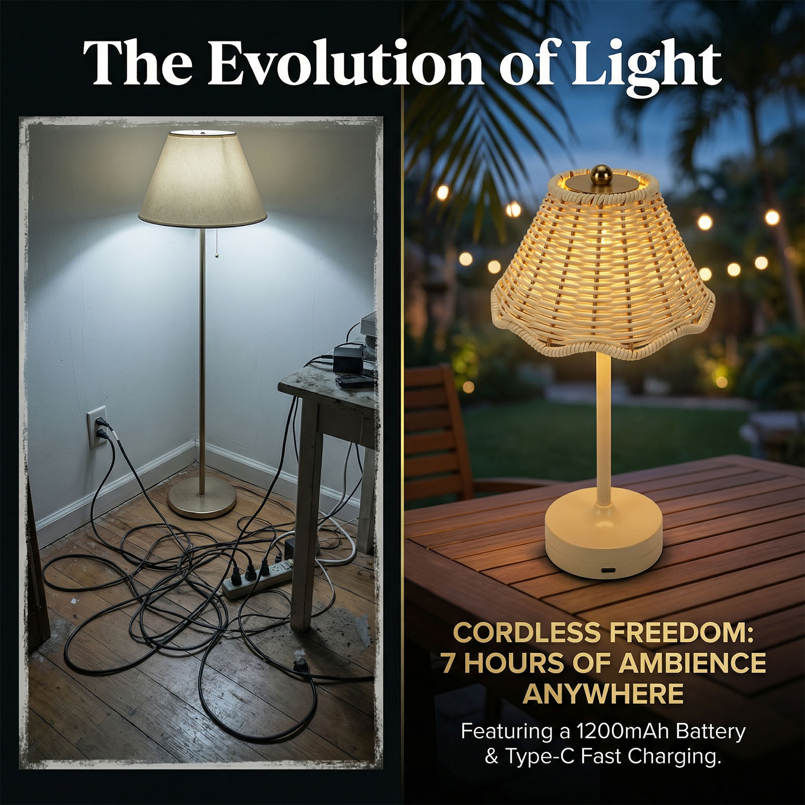 Lampada da Tavolo Vintage in R - Outdoor Furniture Cafe recensione e prezzo