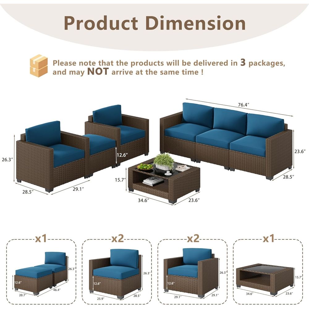 Set di Mobili da Esterno in 7  - Outdoor Furniture Rattan recensione e prezzo