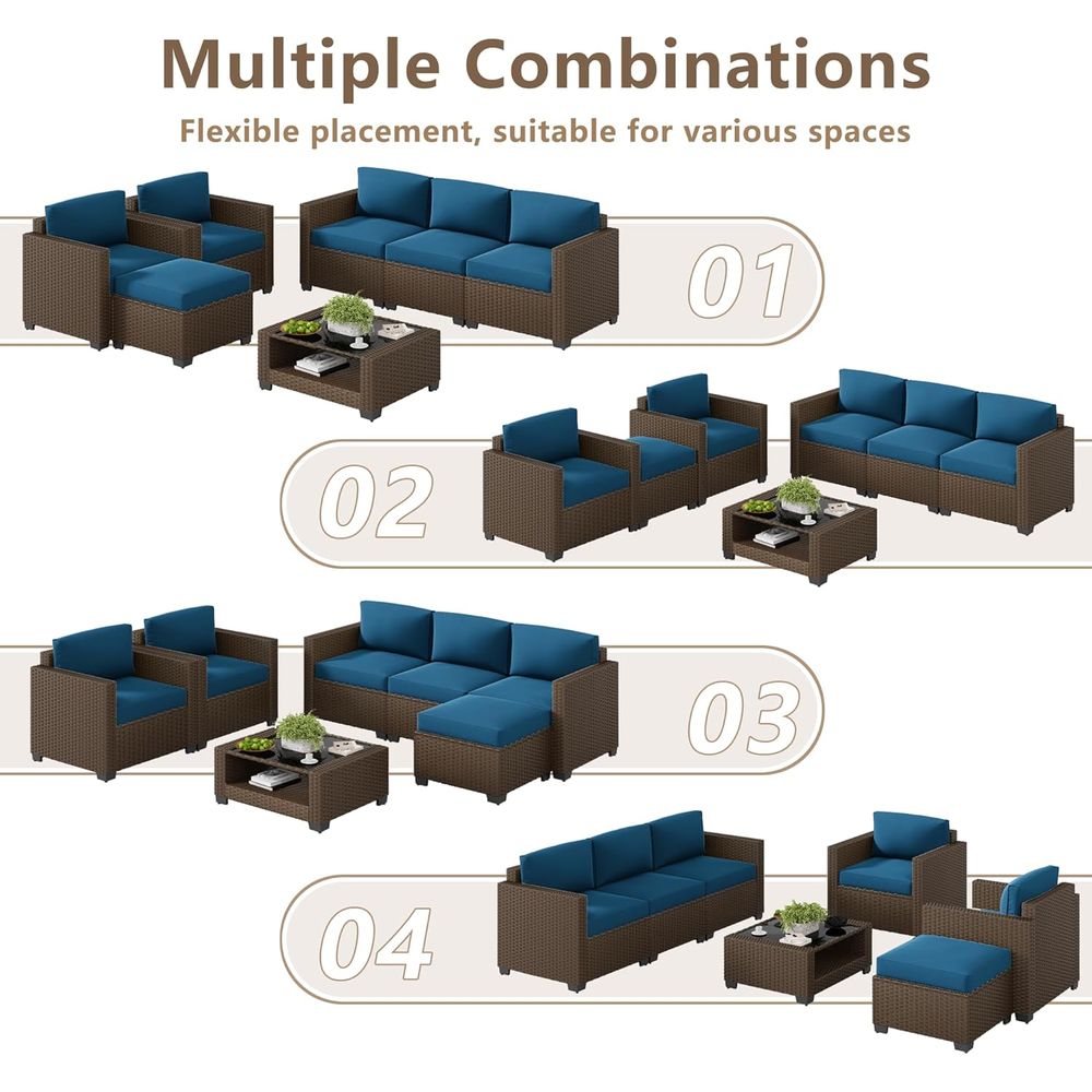 Set di Mobili da Esterno in 7  - Outdoor Furniture Rattan recensione e prezzo