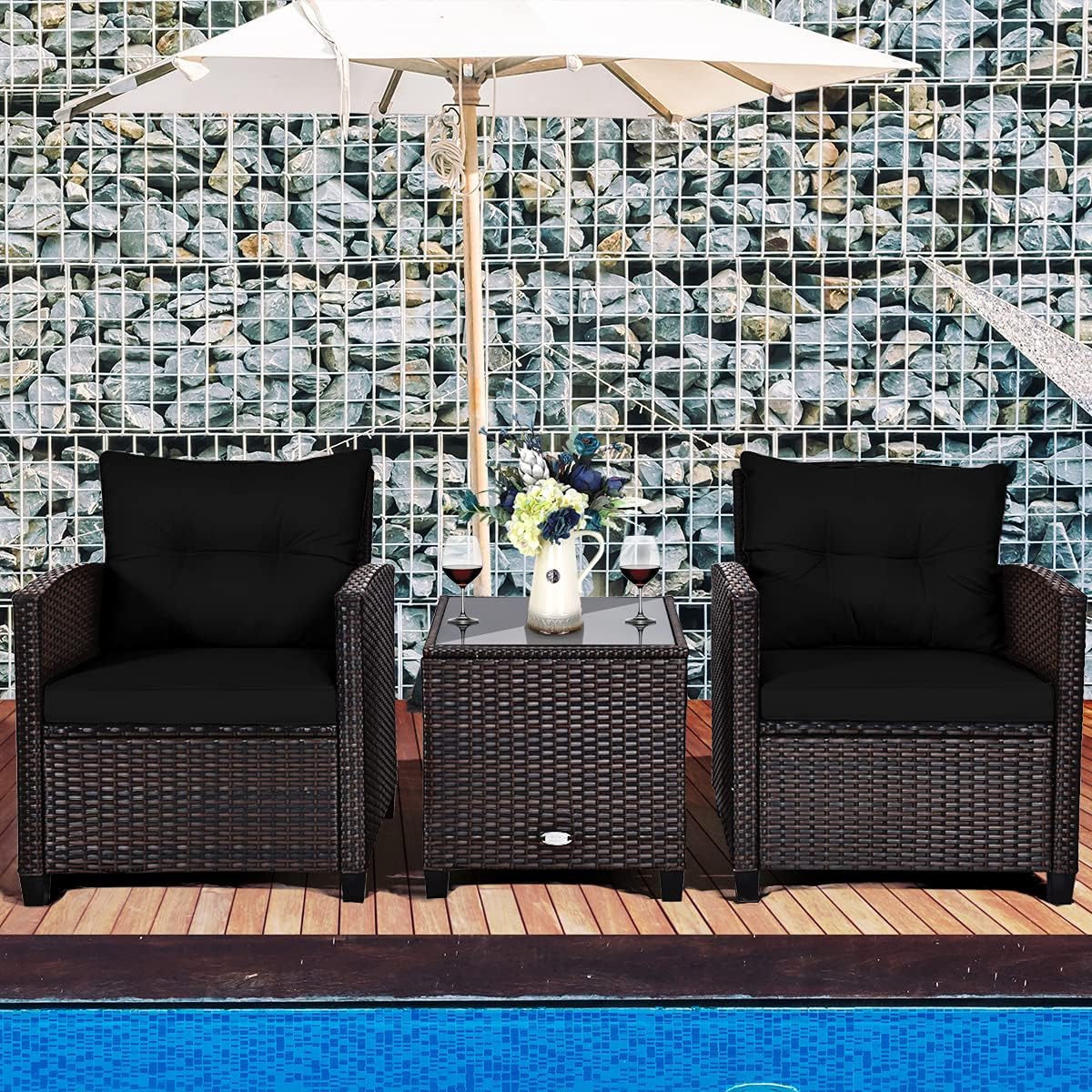 Set di mobili da giardino da 3 - Outdoor Furniture Rattan recensione e prezzo
